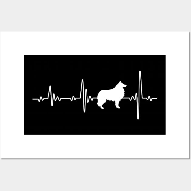 Rough Collie dog love heartbeats Wall Art by CreativeShirt